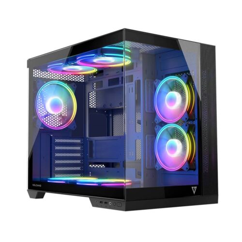 Modecom Panorama ARGB 7F Gaming Midi Tower Κουτί Υπολογιστή με 7x ΠροΕγκατεστημένα ARGB Fans και Tempered Glass , Μαύρο (T)