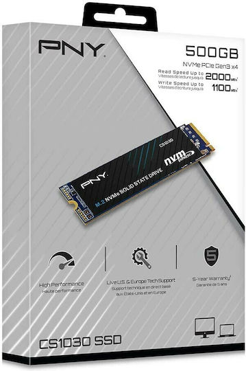 PNY CS1030 500GB NVMe M.2 PCIe 3.0 SSD (T)