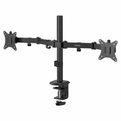Savio UM-03 Διπλή Βάση Οθόνης Γραφείου 17″-32″ / 2x9kg / VESA 75×75 & 100×100 / Μαύρη