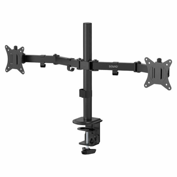 Savio UM-03 Διπλή Βάση Οθόνης Γραφείου 17″-32″ / 2x9kg / VESA 75×75 & 100×100 / Μαύρη